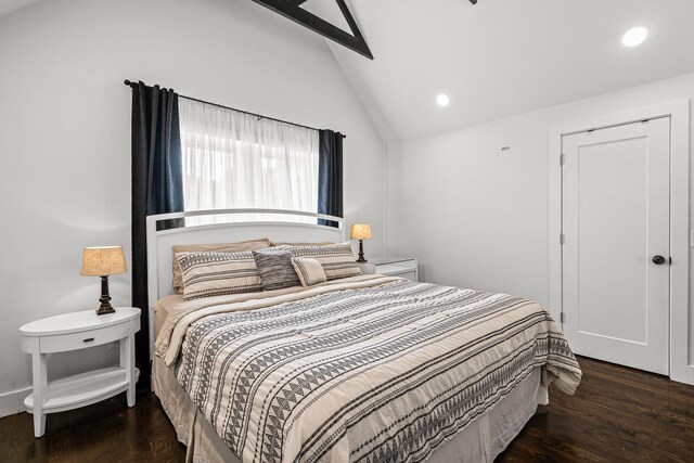 1212 Wesley Ave, Berwyn, IL 60402 - bedroom featuring lofted ceiling, recessed lighting, and wood finished floors