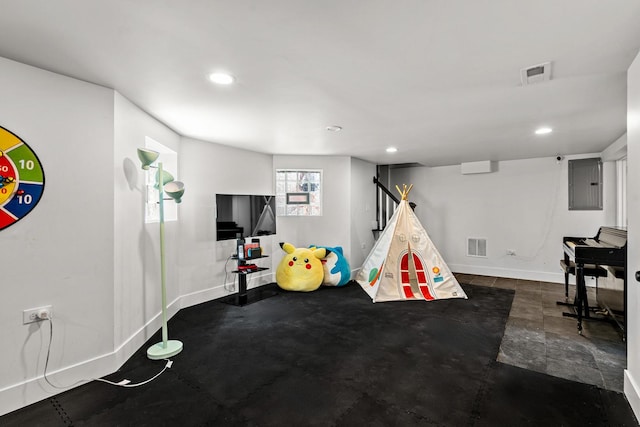 1212 Wesley Ave, Berwyn, IL 60402 - recreation room with electric panel and recessed lighting