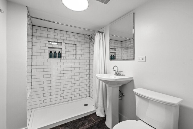 1212 Wesley Ave, Berwyn, IL 60402 - bathroom with a shower stall and tile patterned flooring