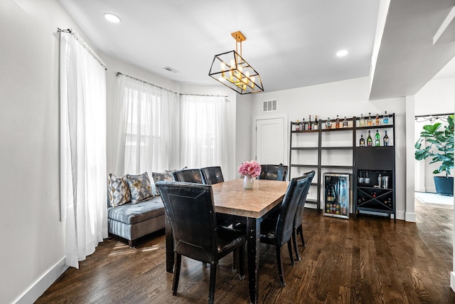 1212 Wesley Ave, Berwyn, IL 60402 - dining space featuring wood finished floors, a chandelier, and recessed lighting