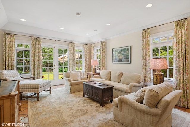 1415 Keystone Ave, River Forest, IL 60305 - living room featuring french doors and recessed lighting