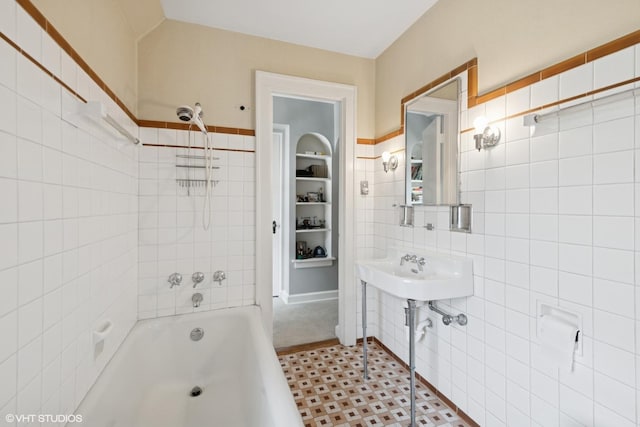 1415 Keystone Ave, River Forest, IL 60305 - bathroom with tile walls and shower / washtub combination