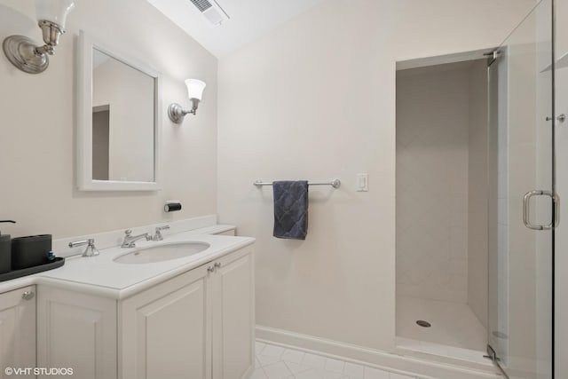 1415 Keystone Ave, River Forest, IL 60305 - full bathroom featuring a shower stall, vanity, and tile patterned flooring
