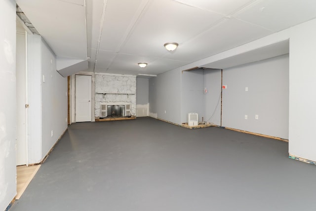 103 S Portland Pl, Clinton, IL 61727 - finished below grade area featuring a fireplace