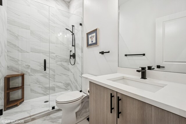 4535 S Evans Ave, Chicago, IL 60653 - full bathroom with marble finish floors, vanity, and a marble finish shower