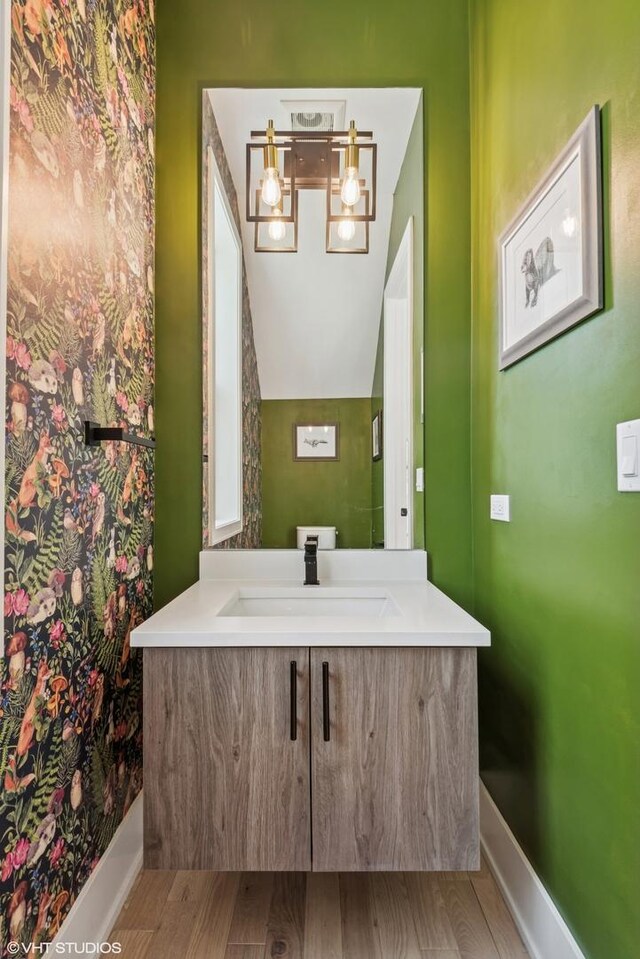 4535 S Evans Ave, Chicago, IL 60653 - bathroom with vanity and wood finished floors