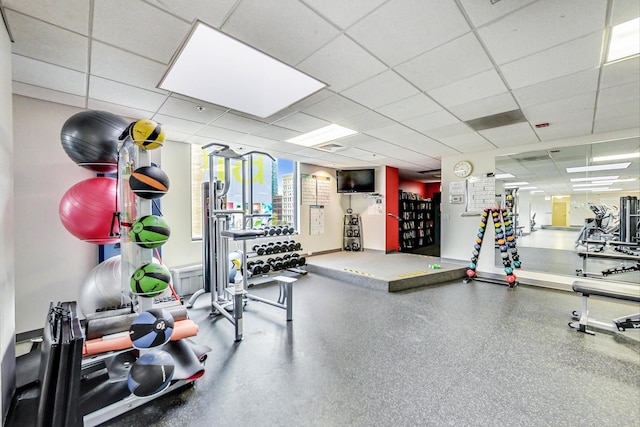 910 S Michigan Ave Unit 1005, Chicago, IL 60605 - workout area featuring a paneled ceiling
