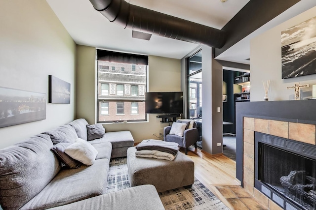 910 S Michigan Ave Unit 1005, Chicago, IL 60605 - living area with wood finished floors and a tile fireplace