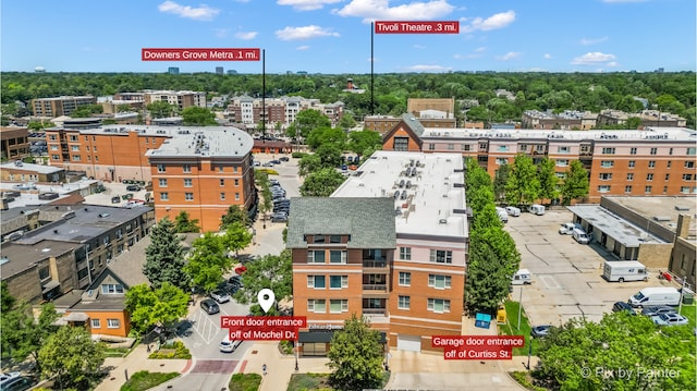 930 Curtiss St Unit 104, Downers Grove, IL 60515 - drone / aerial view