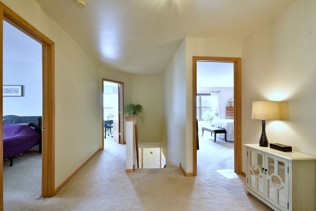 2146 Prairie Trl, Round Lake Heights, IL 60073 - hallway featuring an upstairs landing, light colored carpet, and healthy amount of natural light