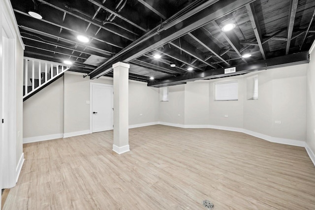 7719 S Morgan St, Chicago, IL 60620 - basement featuring wood finished floors and stairway