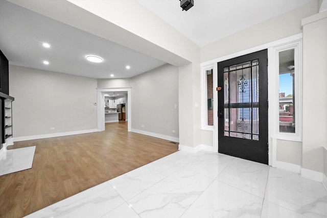 7719 S Morgan St, Chicago, IL 60620 - entryway featuring wood finished floors and recessed lighting