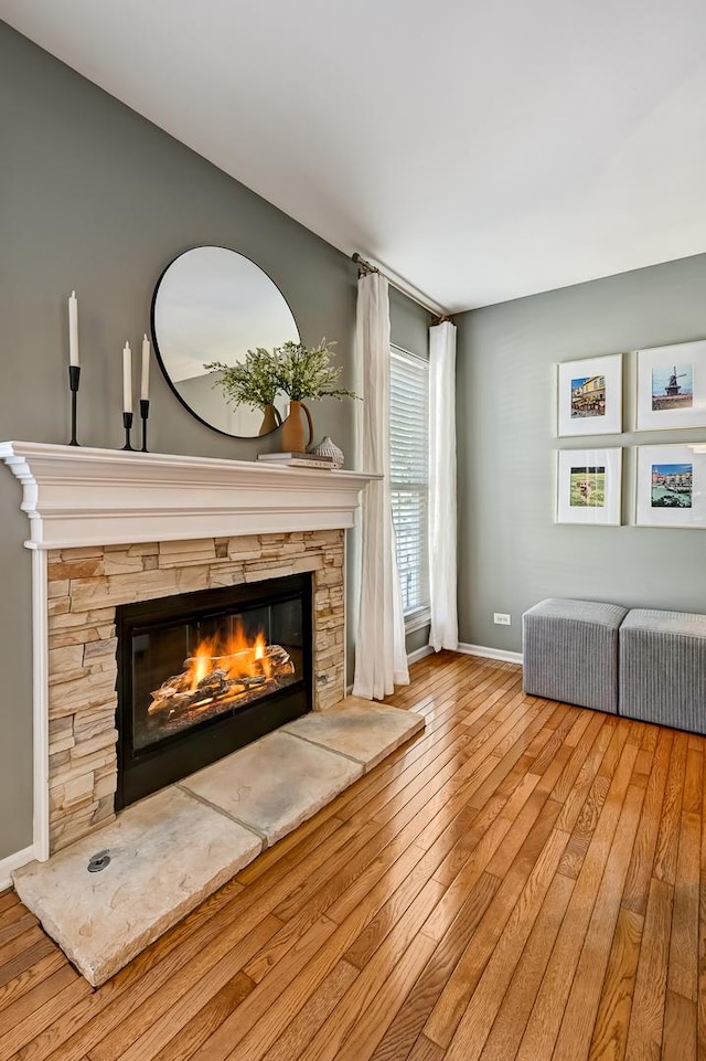3211 Foxridge Ct, Woodridge, IL 60517 - living area featuring a fireplace and wood-type flooring