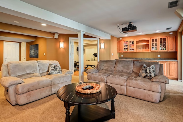 3211 Foxridge Ct, Woodridge, IL 60517 - living room featuring light carpet and recessed lighting