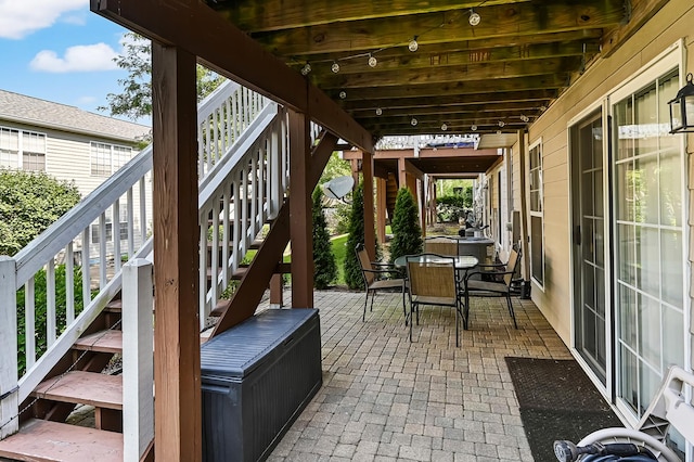3211 Foxridge Ct, Woodridge, IL 60517 - view of patio featuring stairway and outdoor dining space