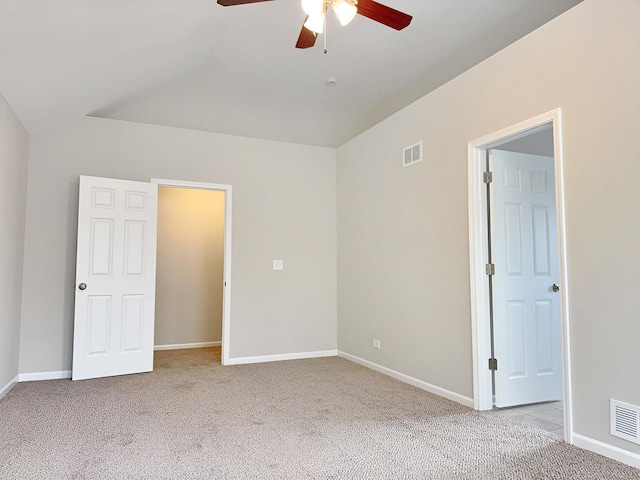 1214 Eric Ln, Lake Zurich, IL 60047 - empty room featuring ceiling fan, light colored carpet, and lofted ceiling