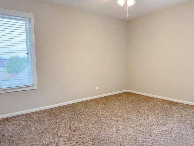 1214 Eric Ln, Lake Zurich, IL 60047 - carpeted spare room featuring a ceiling fan and baseboards