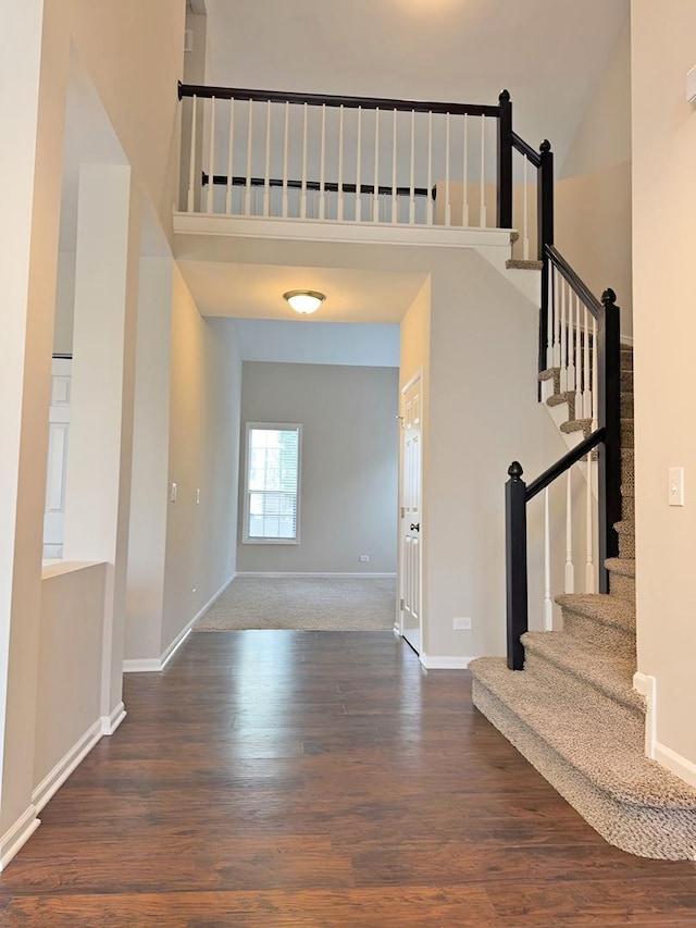 1214 Eric Ln, Lake Zurich, IL 60047 - foyer featuring wood finished floors, a high ceiling, and stairs