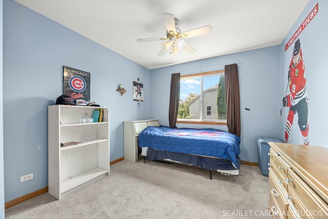 908 Pimpernel Ct, Naperville, IL 60540 - bedroom featuring light carpet and a ceiling fan