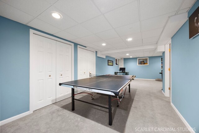 908 Pimpernel Ct, Naperville, IL 60540 - playroom with carpet, recessed lighting, and a paneled ceiling