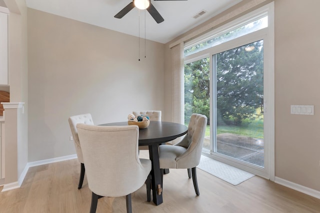 13315 Red Alder Ave, Huntley, IL 60142 - dining area featuring light wood-type flooring and a ceiling fan