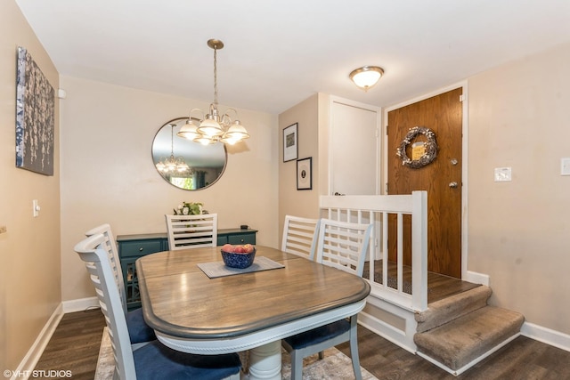 1505 Raymond Dr Unit 103, Naperville, IL 60563 - dining room with a chandelier and dark wood finished floors