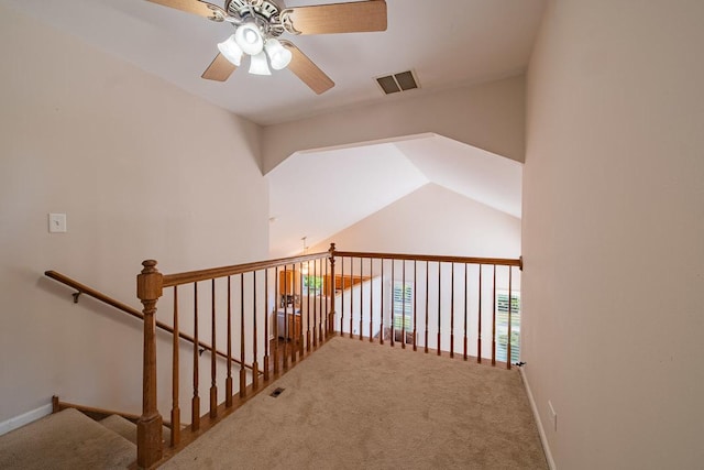 2211 Aspen Dr, Woodstock, IL 60098 - hallway featuring carpet flooring and lofted ceiling