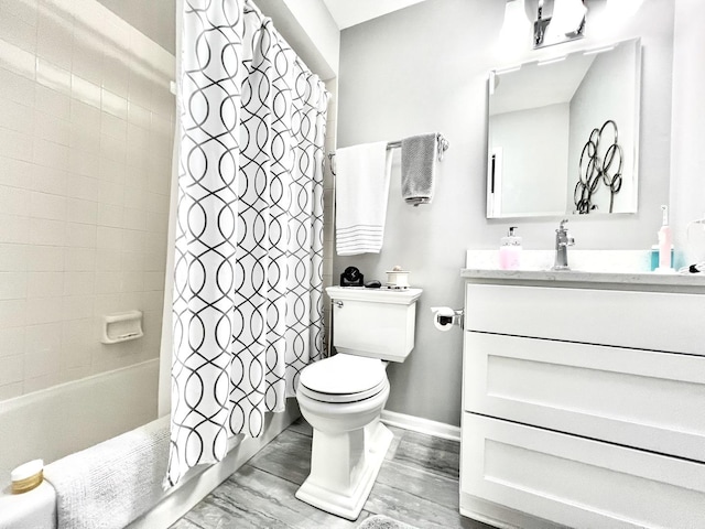14011 Creek Crossing Dr, Orland Park, IL 60467 - full bathroom featuring vanity, shower / bath combo, and wood finished floors