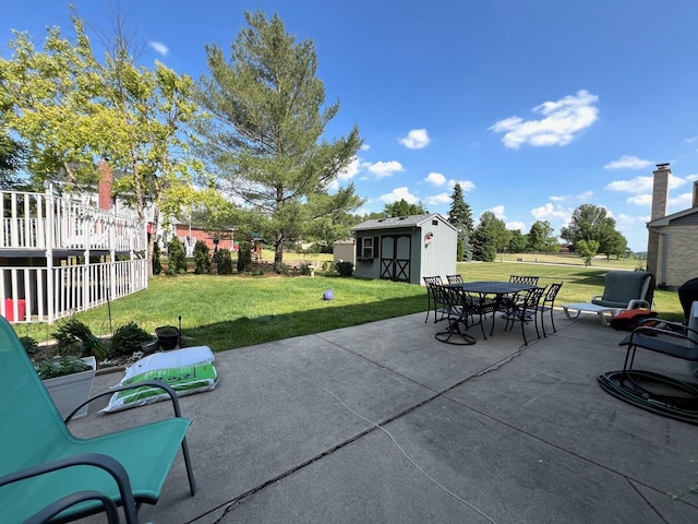 14011 Creek Crossing Dr, Orland Park, IL 60467 - view of patio with outdoor dining area and a storage shed