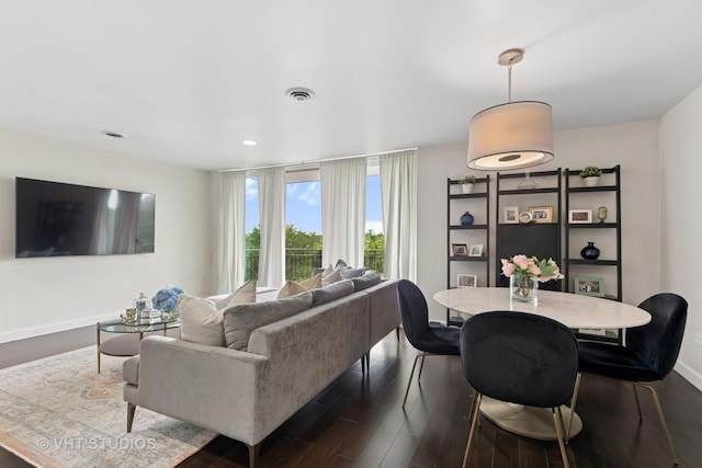424 Park Ave Unit 604, River Forest, IL 60305 - living room with dark wood finished floors and recessed lighting