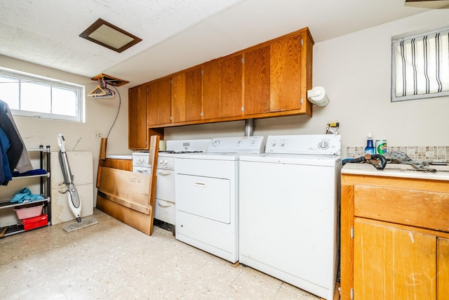 8825 S Richmond Ave, Evergreen Park, IL 60805 - washroom with separate washer and dryer, cabinet space, and light floors