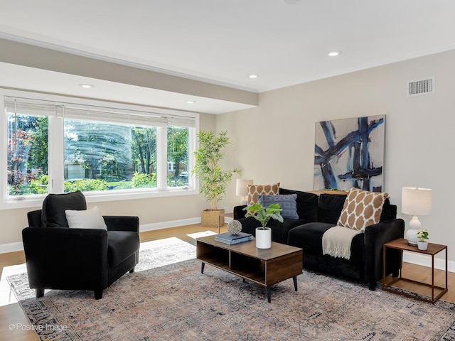 610 S Madison Ave, La Grange, IL 60525 - living room with wood finished floors and recessed lighting