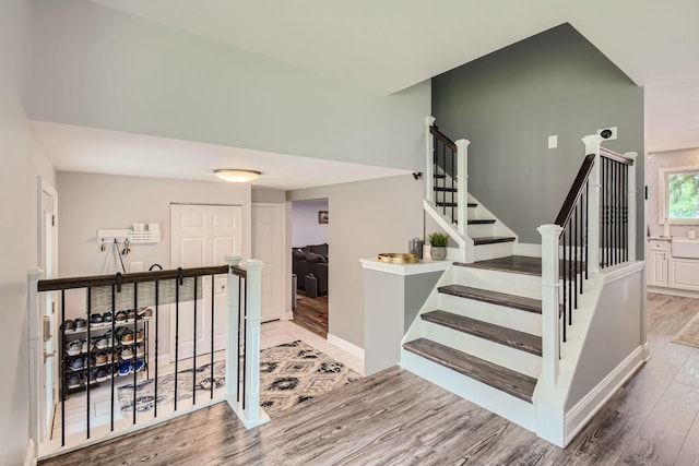 1322 E Thurston Dr, Palatine, IL 60074 - stairs with wood finished floors and baseboards