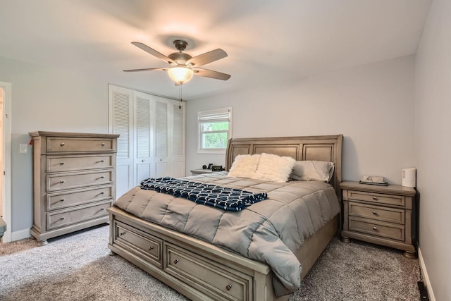 1322 E Thurston Dr, Palatine, IL 60074 - bedroom with light carpet, a closet, and ceiling fan