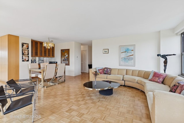 2970 N Lake Shore Dr Unit 7B-7C, Chicago, IL 60657 - living room featuring a chandelier