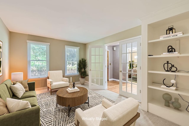 201 S Wulff St, Cary, IL 60013 - living room featuring baseboards and built in shelves