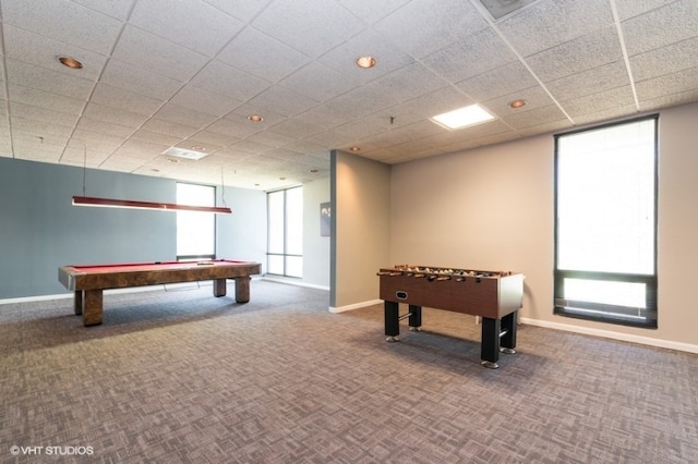 9098 Terrace Dr Unit 3E, Niles, IL 60714 - recreation room with carpet floors, billiards table, and recessed lighting