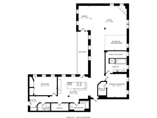 2035 W Charleston St Unit 205, Chicago, IL 60647 - view of property floor plan