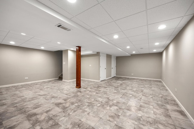 1301 Bridgehampton Dr, Plainfield, IL 60586 - finished below grade area featuring recessed lighting, a drop ceiling, and stairway
