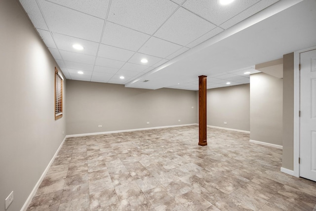 1301 Bridgehampton Dr, Plainfield, IL 60586 - finished basement with recessed lighting and a drop ceiling