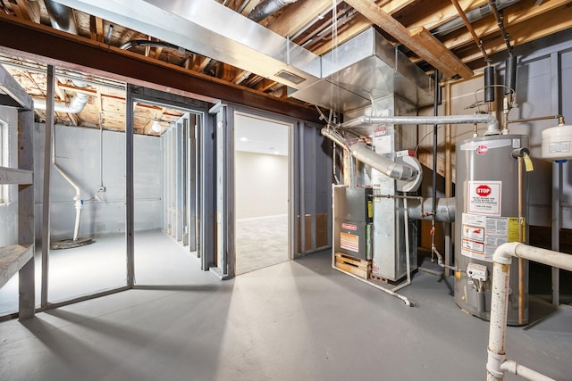 1301 Bridgehampton Dr, Plainfield, IL 60586 - unfinished basement with gas water heater and heating unit