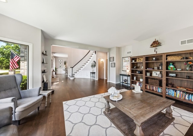 1551 Daybreak Dr, Libertyville, IL 60048 - living room featuring stairs and wood finished floors