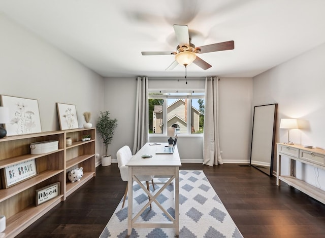 1551 Daybreak Dr, Libertyville, IL 60048 - office with ceiling fan and wood finished floors