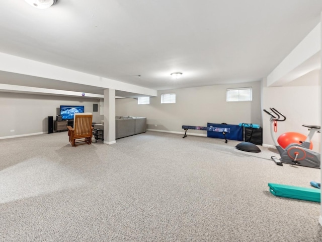 1551 Daybreak Dr, Libertyville, IL 60048 - workout area featuring baseboards and carpet