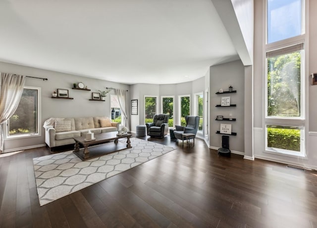 1551 Daybreak Dr, Libertyville, IL 60048 - living room with dark wood-style flooring and baseboards