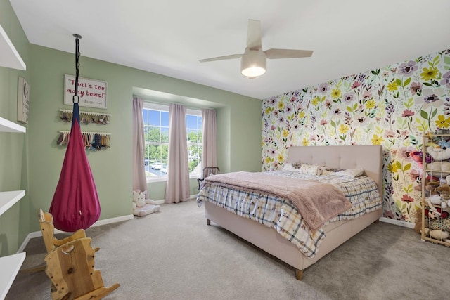 7270 Bannockburn Cir, Lakewood, IL 60014 - bedroom with carpet flooring and a ceiling fan