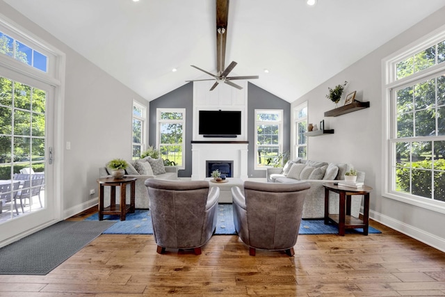 7270 Bannockburn Cir, Lakewood, IL 60014 - living area featuring a large fireplace and healthy amount of natural light