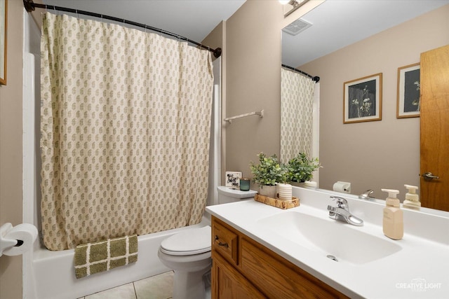 1809 Winmont Ct, Montgomery, IL 60538 - bathroom featuring vanity, tile patterned flooring, and shower / bathtub combination with curtain