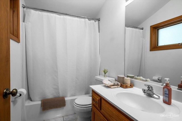 1809 Winmont Ct, Montgomery, IL 60538 - full bath featuring vanity, shower / tub combo with curtain, and tile patterned flooring