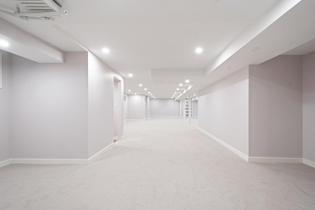 343 Washington Ave, Wilmette, IL 60091 - finished basement with light colored carpet and recessed lighting
